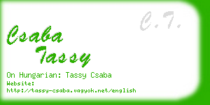 csaba tassy business card